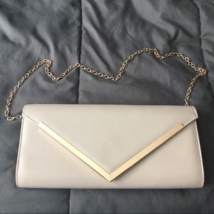 Beige Clutch with Gold Trimming